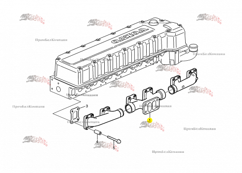 Выпускной коллектор 3838248 / 3155036 двигателя VOLVO Penta TWD1240VE / TWD 1240 VE