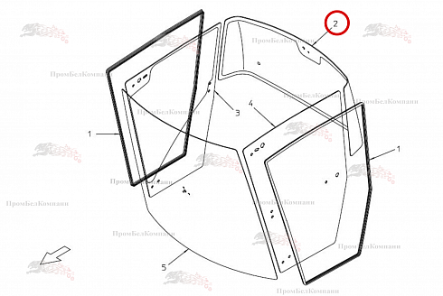 Заднее стекло B81.00946 для свеклоуборочного комбайна Grimme Rexor 620/630