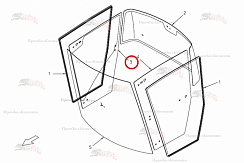Картинка запчастей: Стекло двери справа B81.00948 для свеклоуборочного комбайна Grimme Rexor 620/630