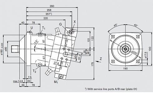 Гидромотор A6VM107DA1/63W Bosch Rexroth