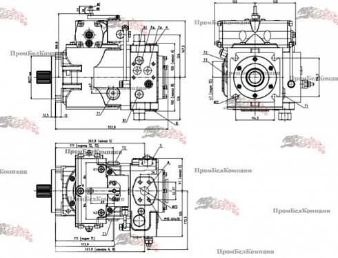 Изображение гидронасос аксиально-поршневой psm-hydraulics 416.0.90.l.y2.s3.f22.p.n.f1.nn.y1