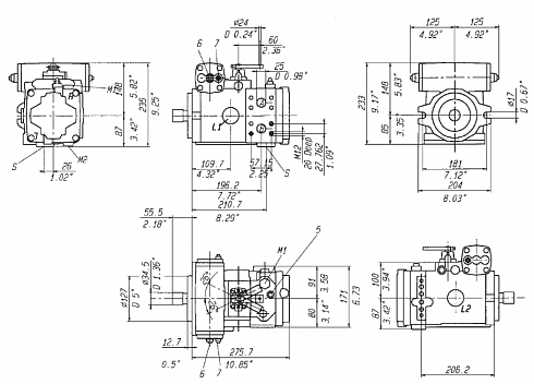 M6PV82-82 Гидронасос аксиально-поршневой Bondioli&Pavesi M6PV82-82 I E 4 2 AR7BQ-65 / 381822E42170565  (p/n 3078282450001 )