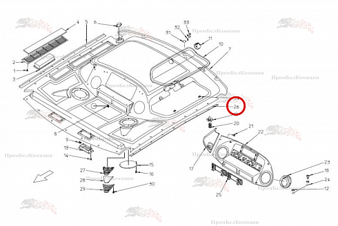 Планка слева B81.01036 для свеклоуборочного комбайна Grimme Rexor 620/630
