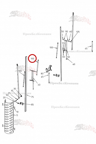 Амортизатор B89.02505 для свеклоуборочного комбайна Grimme Rexor 620/630