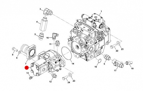 PGP620B0290 Гидронасос шестеренный Parker 333/U4194  / 7029520024 / PGP620B0290CD1H3MS7J6C- 511A0120 для JCB TLT 35D, 30D, 30G