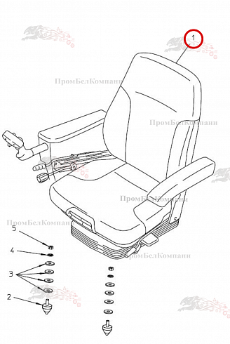 Сиденье водителя B81.00592 для свеклоуборочного комбайна Grimme Rexor 620/630