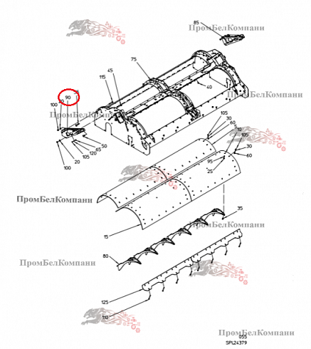 Консоль короткая справа 101.04307 для свеклоуборочного комбайна Grimme Rexor 620/630