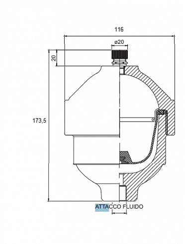 Пневмогидроаккумулятор ( ПГА ) SAIP LAV.1.0,5.1.0.S.A / LAV10510SA