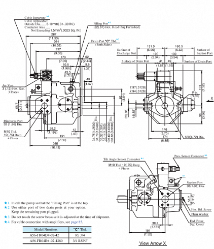 A56 Гидронасос аксиально-поршневой Yuken A56-FR04E175S-60-42376 ( A56FR04E175S6042376 )