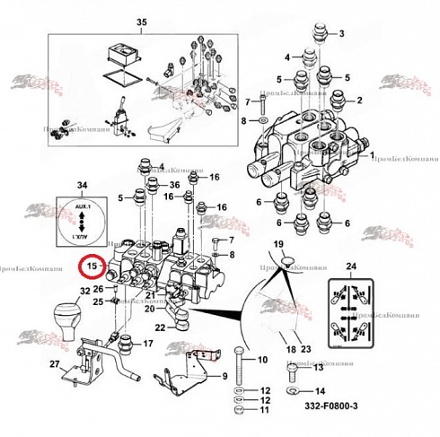 JCB 332/E7302 Гидрораспределитель JCB 3469206157  / 6139753-001 для JCB 540-170