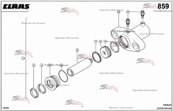 Картинка гидроцилиндр 0000407210 для комбайна claas lexion 560
