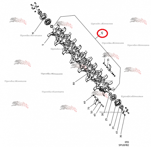 Роторный вал 201.03776 для свеклоуборочного комбайна Grimme Rexor 620/630
