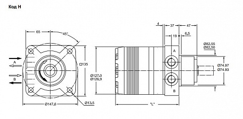 TG0240 Гидромотор героторный Parker TG0240HW440BBBN