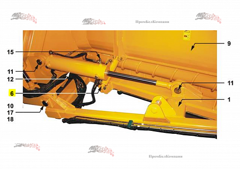 Изображение гидравлический цилиндр (гидроцилиндр) 63/35х180 16-m00-003-068-001 для свеклопогрузчика franz kleine (кляйн) rl 200 sf mouse (мышка)