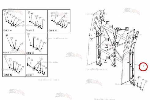 Головная часть разгр. трансп. бункера 101.05393 для свеклоуборочного комбайна Grimme Rexor 620/630