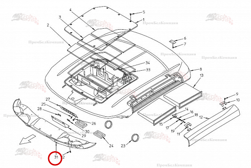 Световой козырек B81.00898 для свеклоуборочного комбайна Grimme Rexor 620/630