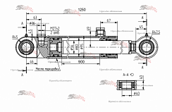 Картинка запчастей: Гидроцилиндр рукояти и ковша экскаваторов ЭО-2621В-3, ЭО-2626, ТО-49 КГЦ 329-06.80-56-900 ( ЦГ-80.56х900.11 )