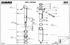 Картинка гидроцилиндр 0000406500 для комбайна claas lexion 560
