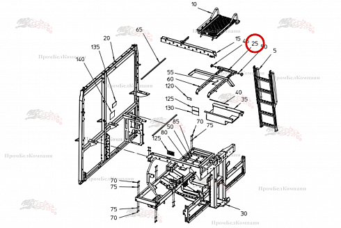 Промежуточная рама 100.93567 для свеклоуборочного комбайна Grimme Rexor 620/630