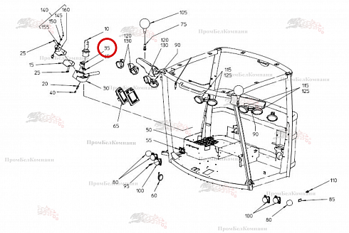 Джойстик LIN B94.03857 для свеклоуборочного комбайна Grimme Rexor 620/630