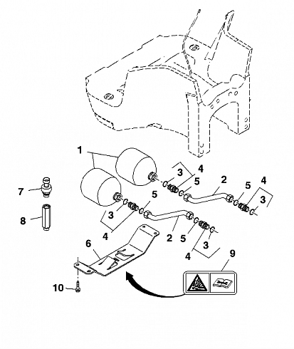 Изображение пневмогидроаккумулятор freudenberg integral accumulator 280-1515-052-641 re321771/ re321772 2.8l для john deere 8130/ 8230/ 8225r /8235r /8245r /8260r /8295r /8310r /8320r /8330 /8335r /8345r /8360r /8430 /8530
