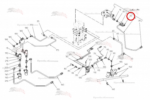 Двухходовой двухпозиционный клапан-замкнутая линия B92.04019 для свеклоуборочного комбайна Grimme Rexor 620/630