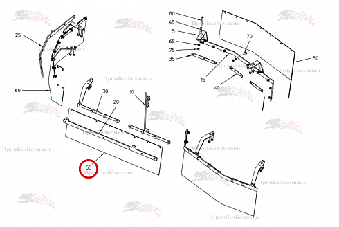Резиновая пластина 076.06999 для свеклоуборочного комбайна Grimme Rexor 620/630