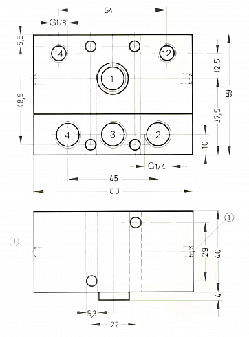 Пневмораспределитель (пневматический клапан) FESTO JP-4-1/4 2141