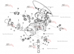 Картинка запчастей: Гидронасос двухсекционный Bondioli&Pavesi M4PV50-45 для КВК-800 ( ПАЛЕССЕ FS80 ) КВС-5-0604330