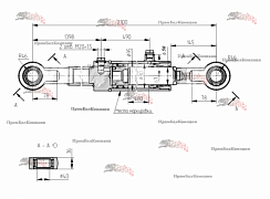 Картинка гидроцилиндр выворота ковша передней навески 90/80.50.400-2100 ( аналоги: сгц 80.50.400.2100, кгц319.80-56-400 ) для то-49, эо-2621