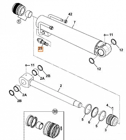 Гидроклапан / картриджный обратный клапан PARKER E6B060Z340N409 / JCB 25/207300 ( 25207300 ) для JCB 3/4CX, JCB 526-55, JCB 531-70, JCB 536-60, JCB 540-140, JCB 541-70