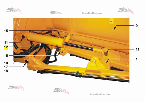 Изображение гидравлический цилиндр (гидроцилиндр) 120/50х500 27-m00-003-064-011 для свеклопогрузчика franz kleine (кляйн) rl 200 sf mouse (мышка)