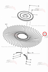 Картинка запчастей: Зубец 1700 справа изогнутый 032.02585 для свеклоуборочного комбайна Grimme Rexor 620/630
