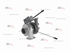 Картинка: Турбонагреватель / турбина / турбокомпрессор JOHN DEERE DZ102071 для тракторов  JOHN DEERE 9470RX, 9520Р, 9520RX