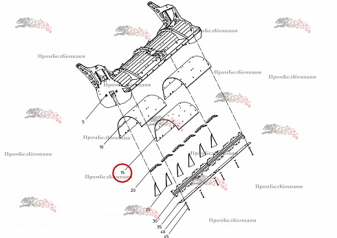 Облицовка (защита корпуса ботвоудалителя, обшивка) 076.04967 для свеклоуборочного комбайна Grimme Rexor 620/630