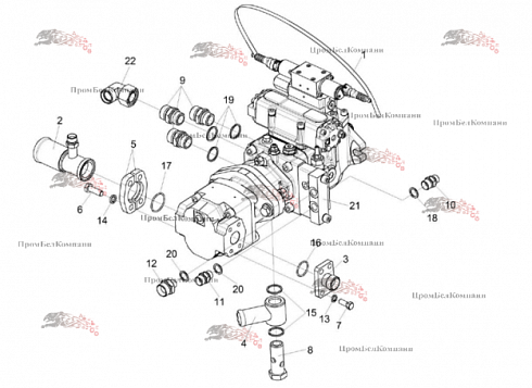 Гидронасос двухсекционный Bondioli&Pavesi M4PV50-45 для КВК-800 ( ПАЛЕССЕ FS80 ) КВС-5-0604330