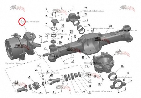Редуктор колесный переднего моста (правый) 2522-2622010-01 для МТЗ-2522 / МТЗ-2822 / МТЗ-3022 / МТЗ-3522