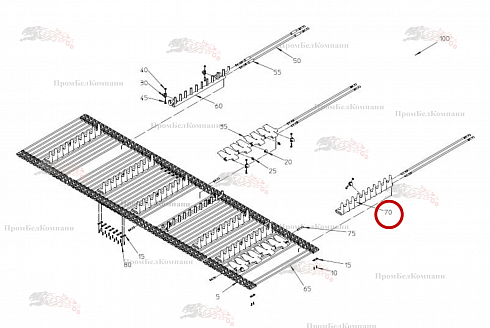 Поводковая гребенка 088.00989 для свеклоуборочного комбайна Grimme Rexor 620/630