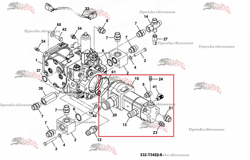 PGP620 Гидронасос шестерённый 3-х секционный Parker 400/N6174 ( 7029531066 / 7029531030 ) PGP620B0210CD1H3WD7S2C - 511B0120XB1D4C - 511A0120XD5D2LAEB для JCB