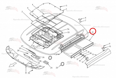 Крыша кабины B81.00879 для свеклоуборочного комбайна Grimme Rexor 620/630
